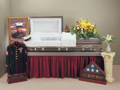 vet funeral set up